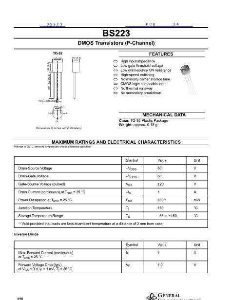 BS223數(shù)據(jù)手冊封面