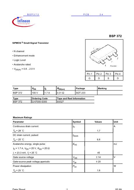 BSP372数据手册封面