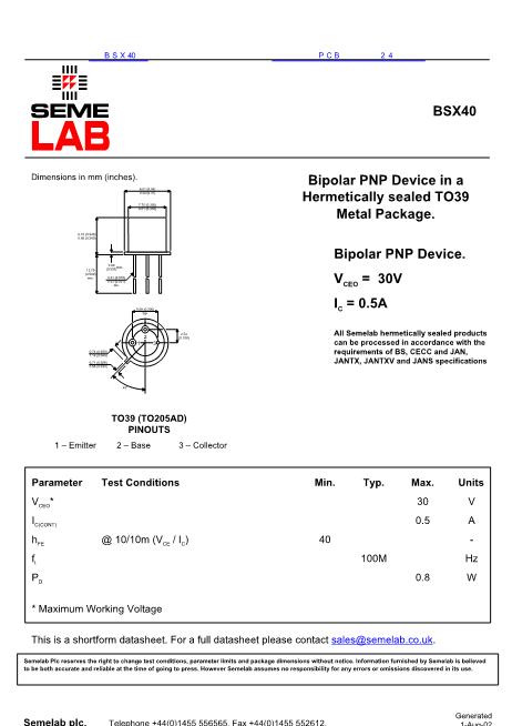 BSX40數(shù)據(jù)手冊(cè)封面