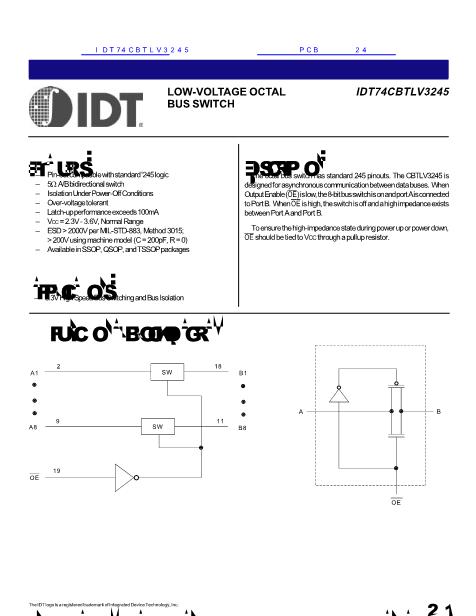 IDT74CBTLV3245数据手册封面