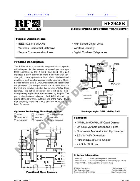 RF2948BTR13数据手册封面