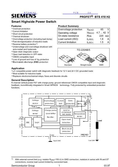BTS410H2數(shù)據(jù)手冊封面