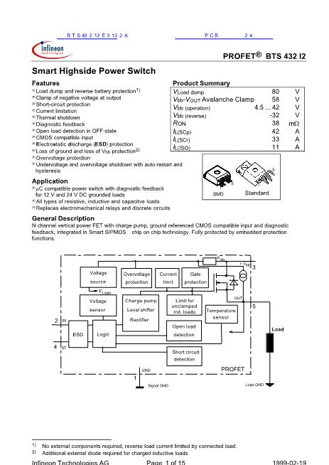 BTS43212E3122A數(shù)據(jù)手冊(cè)封面