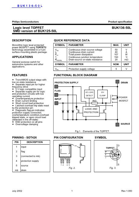 BUK136-50L數(shù)據(jù)手冊封面