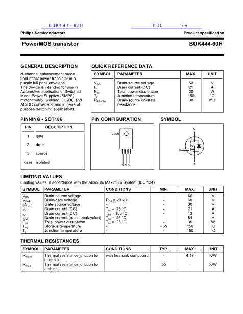 BUK444-60H數(shù)據(jù)手冊(cè)封面