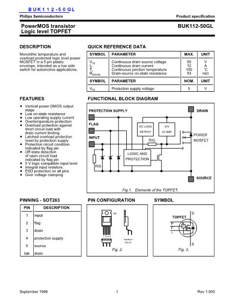 BUK112-50GL數(shù)據(jù)手冊封面