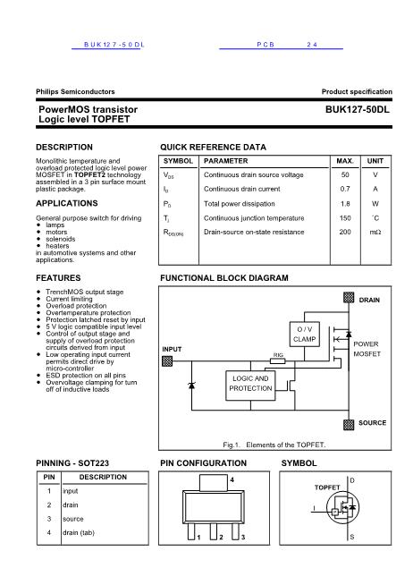 BUK127-50DL數(shù)據(jù)手冊(cè)封面