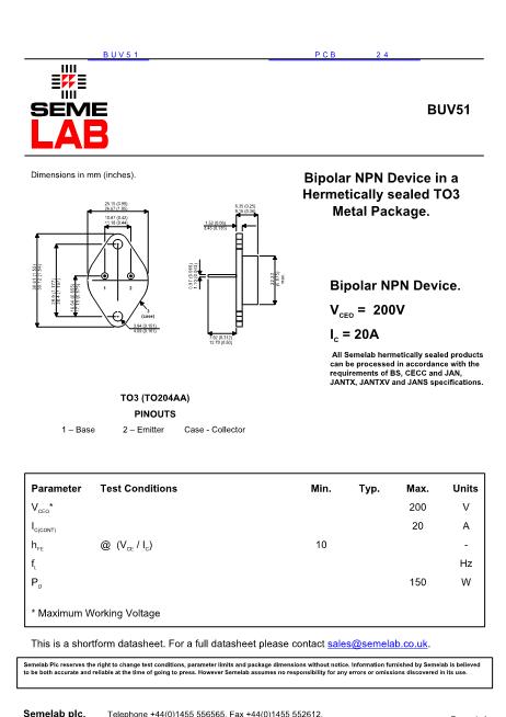 BUV51數(shù)據(jù)手冊(cè)封面