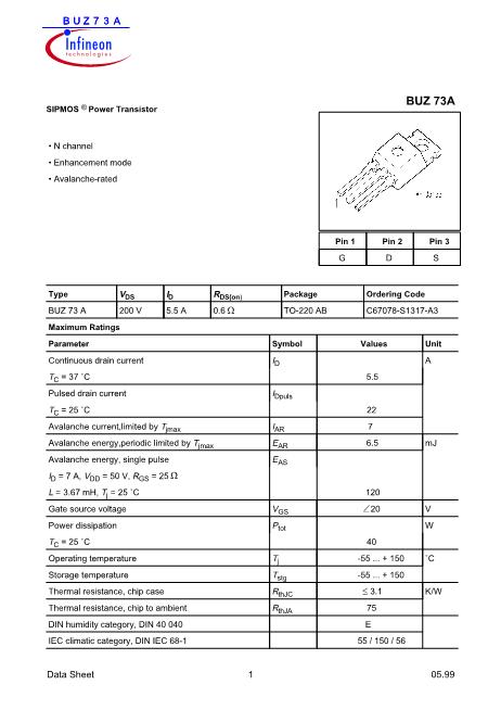 BUZ73A數(shù)據(jù)手冊(cè)封面