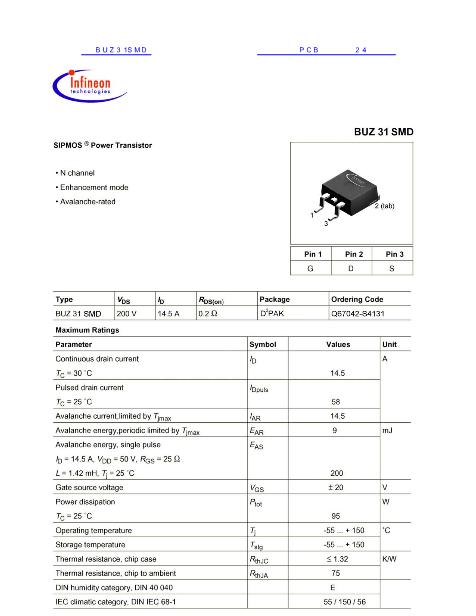 BUZ31SMD數(shù)據(jù)手冊(cè)封面