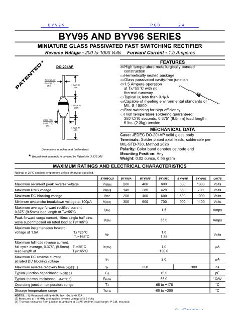 BYV95數(shù)據(jù)手冊封面