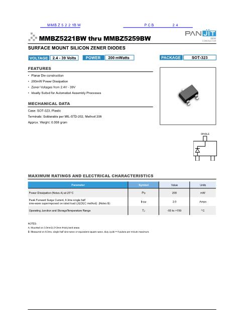 MMBZ5221BW數(shù)據(jù)手冊(cè)封面