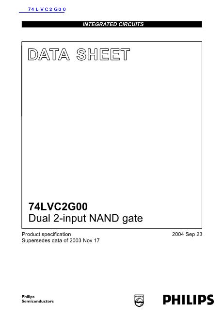 74LVC2G00數(shù)據(jù)手冊(cè)封面