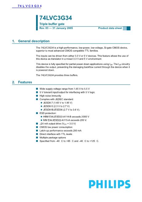 74LVC3G34數(shù)據(jù)手冊(cè)封面
