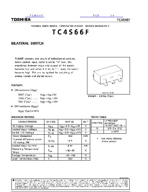 TC4S66F数据手册封面
