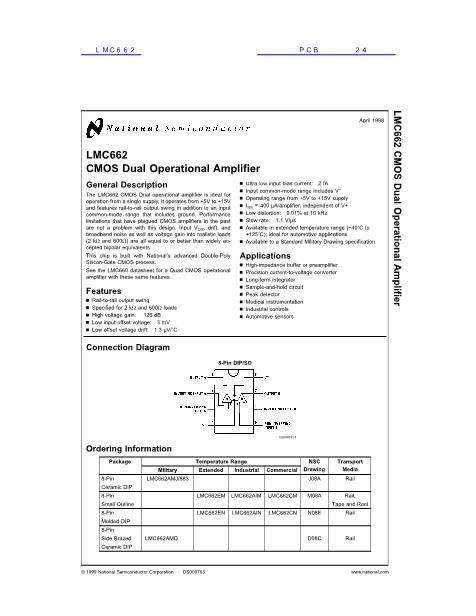 LMC662数据手册封面