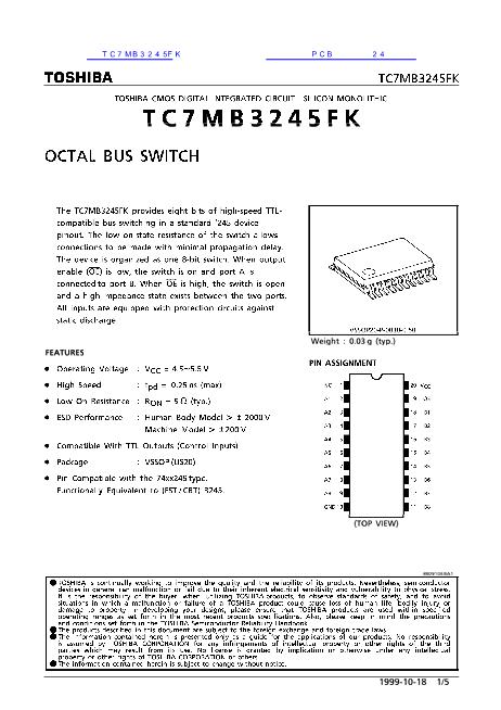 TC7MB3245FK数据手册封面