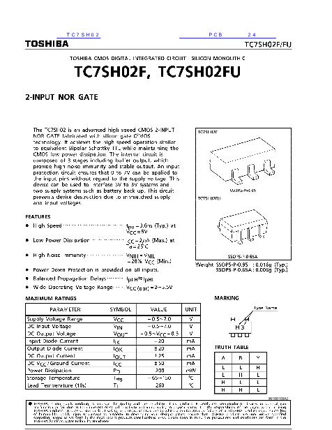 TC7SH02数据手册封面