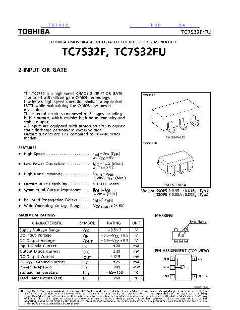 TC7S32数据手册封面