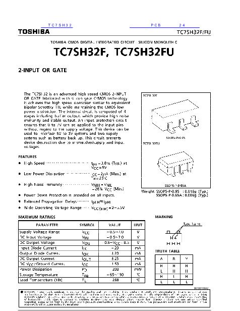 TC7SH32数据手册封面
