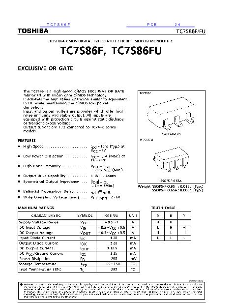 TC7S86F数据手册封面