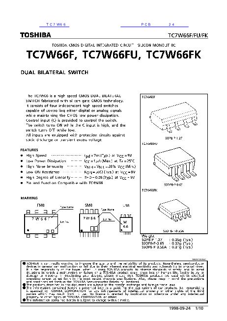 TC7W66数据手册封面