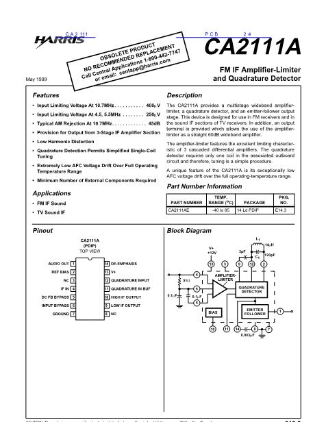 CA2111数据手册封面