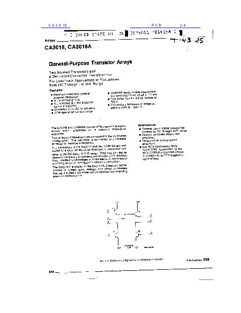 CA3018数据手册封面