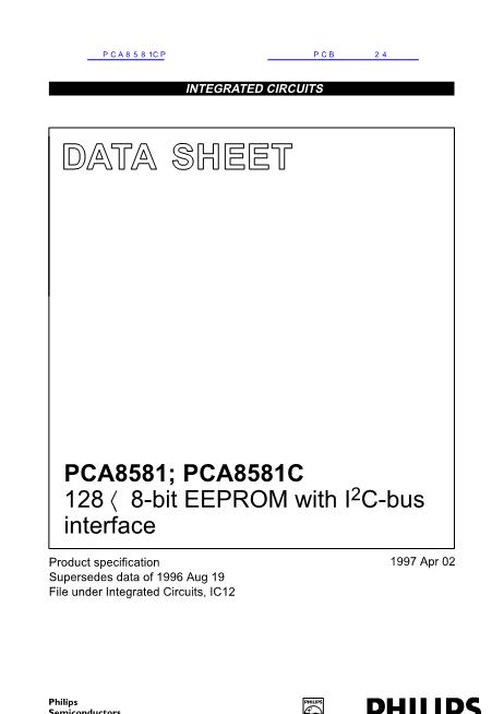 PCA8581CP数据手册封面