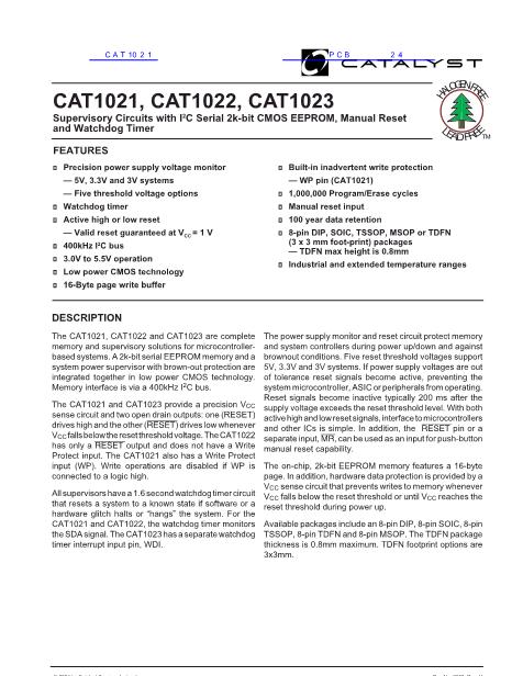 CAT1021数据手册封面