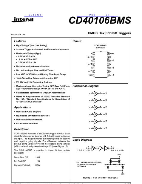 CD40106数据手册封面