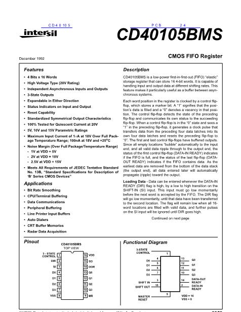 CD40105数据手册封面