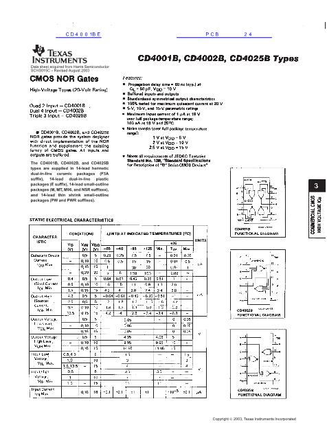 CD4001BE数据手册封面