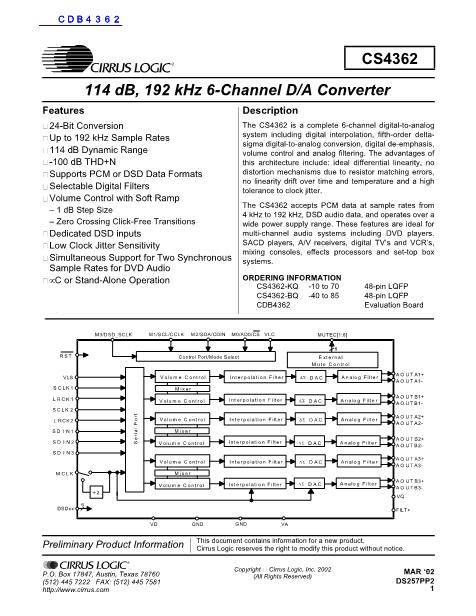 CDB4362數(shù)據(jù)手冊封面