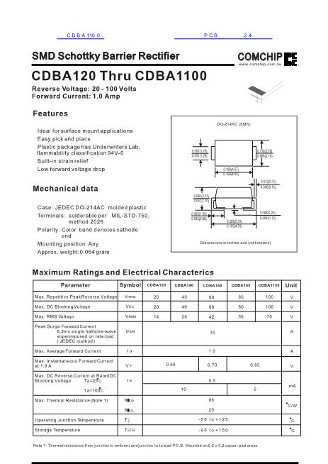 CDBA1100數(shù)據(jù)手冊封面