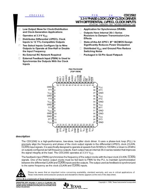 CDC2582數(shù)據(jù)手冊封面