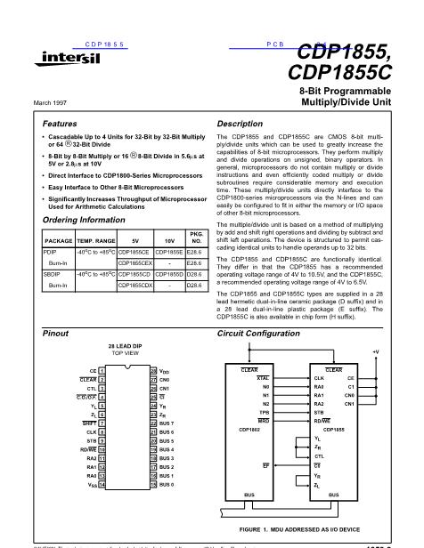 CDP1855数据手册封面