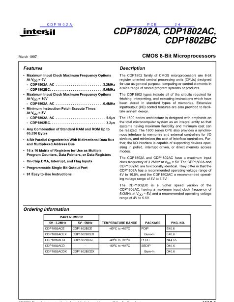 CDP1802A数据手册封面