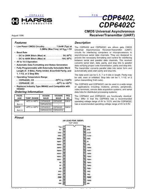 CDP6402数据手册封面