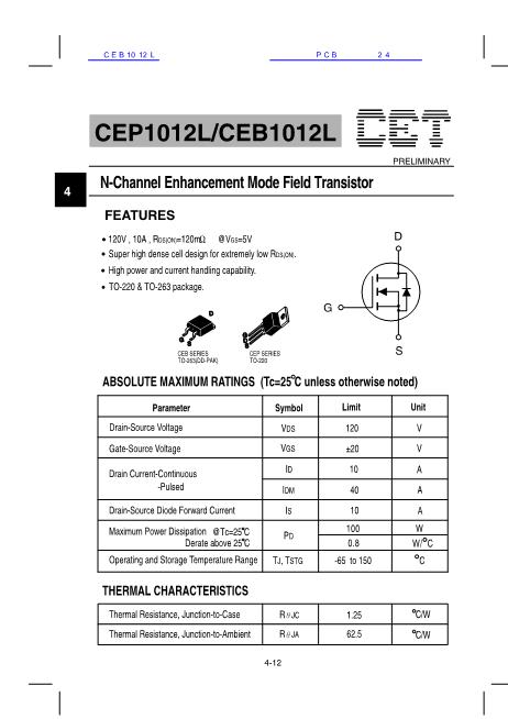 CEB1012L数据手册封面