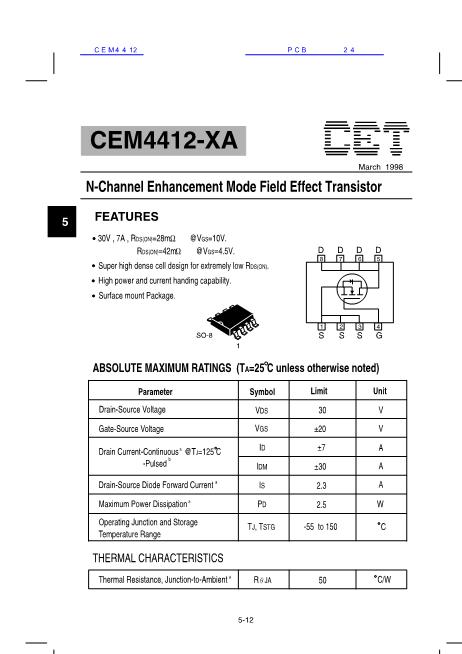 CEM4412数据手册封面