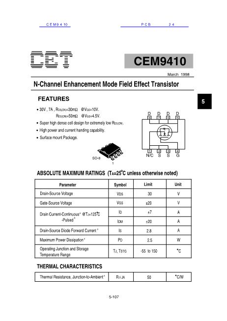 CEM9410数据手册封面