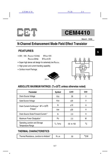 CEM4410数据手册封面