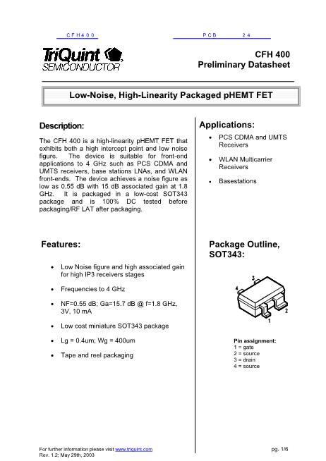 CFH400數(shù)據(jù)手冊封面