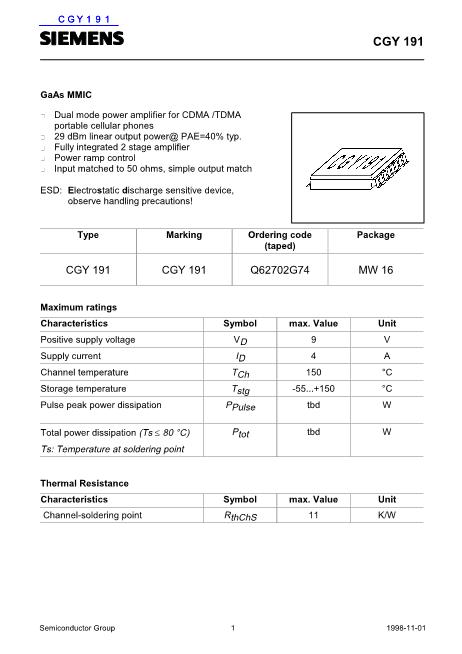 CGY191數(shù)據(jù)手冊封面
