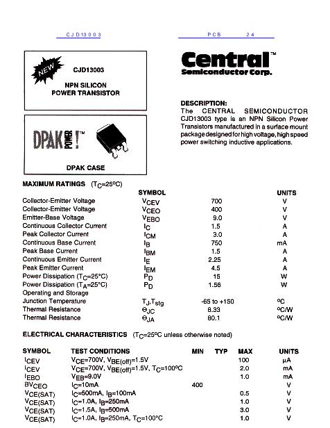 CJD13003數(shù)據(jù)手冊(cè)封面