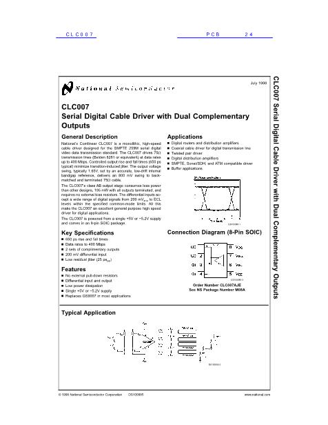 CLC007数据手册封面