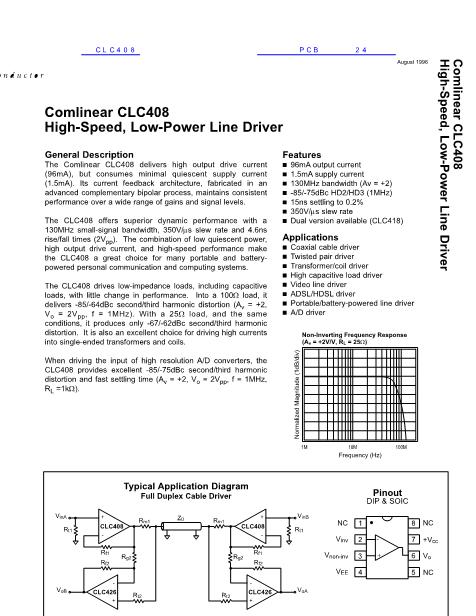 CLC408数据手册封面