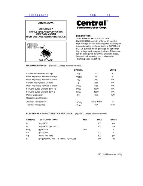 CMXD2004TO数据手册封面