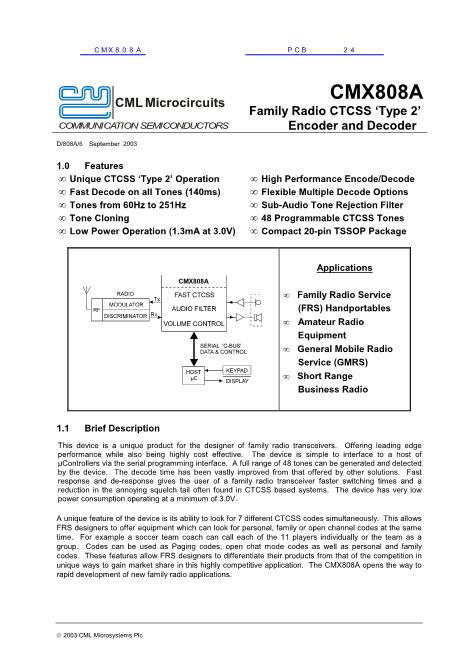 CMX808A數(shù)據(jù)手冊封面